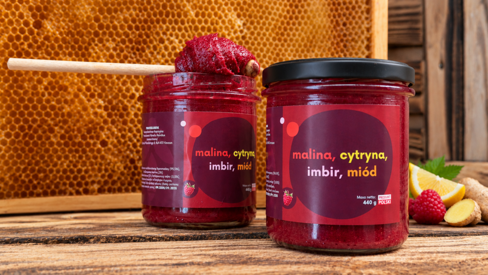 Miód z cytryną, maliną i imbirem